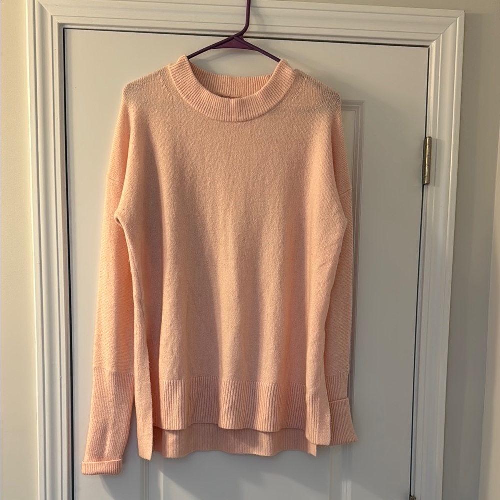 Lou & Grey Pink Crew Neck Sweater Lightweight Knit size Small